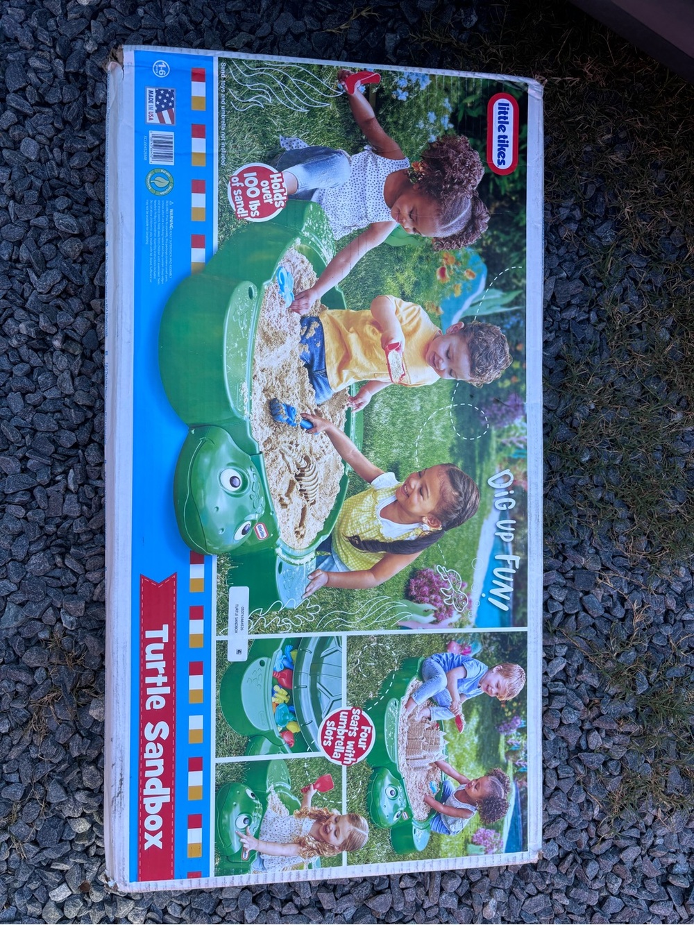 Green Turtle Sandbox - Kids Outdoor Playset